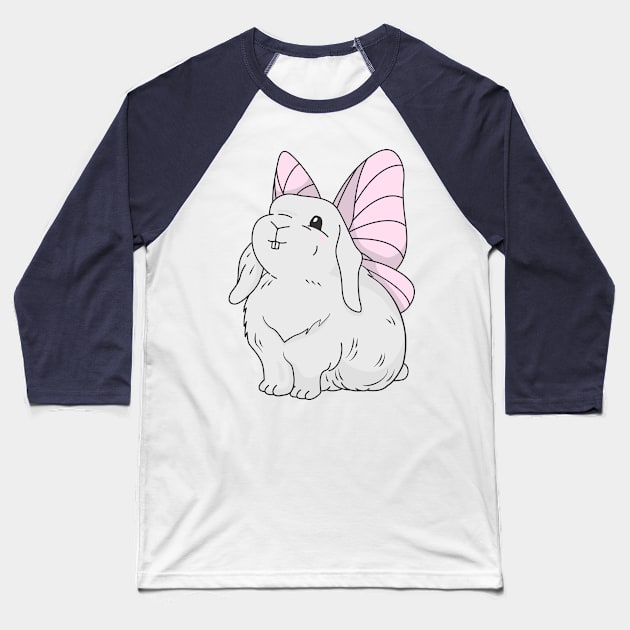 Fairy Bunny Rabbit - COLORED Cute Illustration Baseball T-Shirt by JosanDSGN